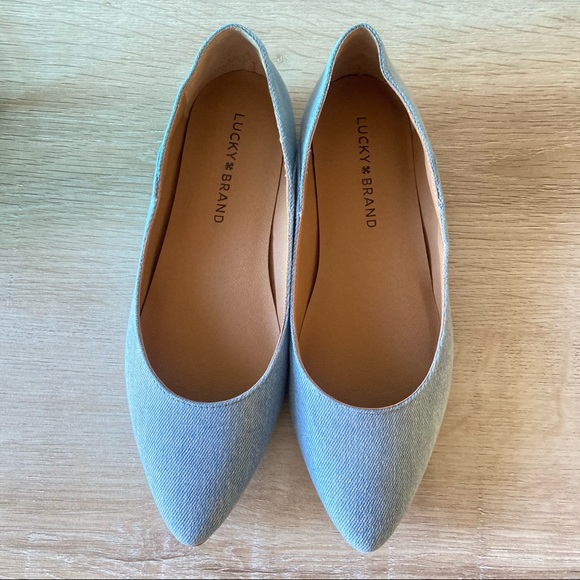 Lucky Brand Bylando Denim Pointy Flats - Picture 4 of 7